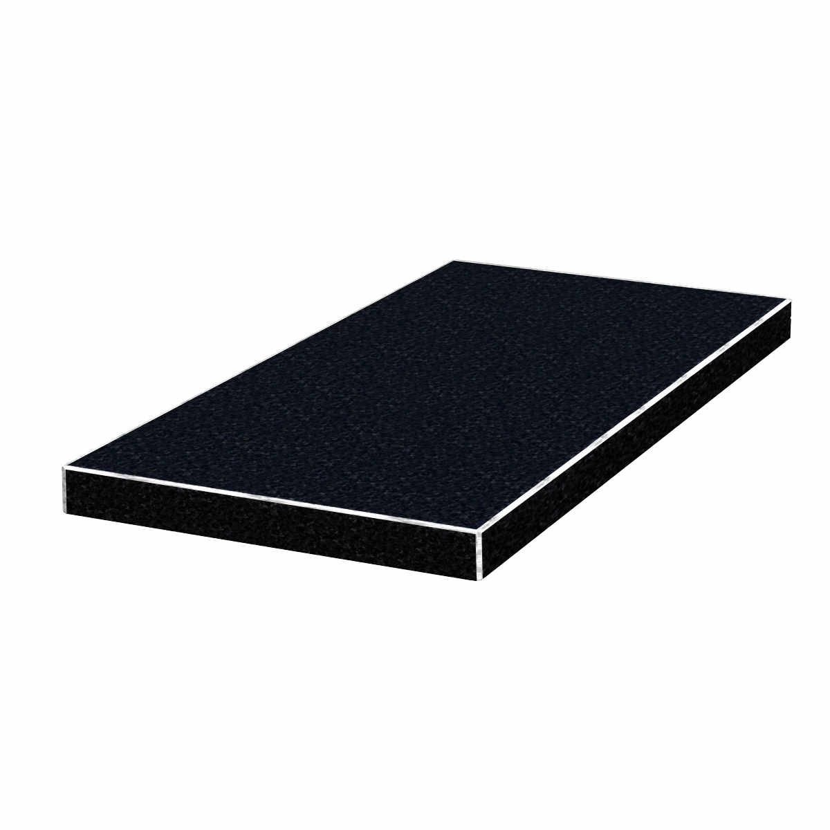 Основне Надгробна плита замість квітника з граніту чорного кольору серія Базіс із неполірованими фасками Букинського кар'єру pl-buk-npf-pt-120-60-05