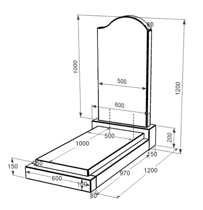 Размеры Гранитный памятник для папы одинарный из черного гранита Коростышев с волной резной к12-kor-pf-100-50-08-011-r