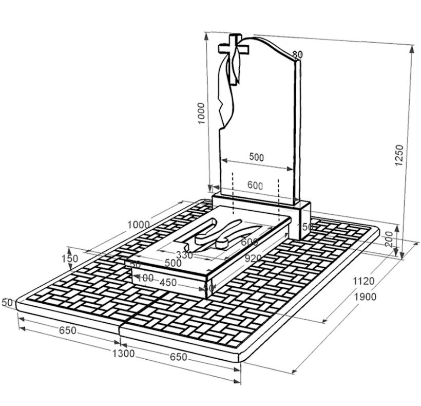Размеры Гранитный ритуальный памятник с Трезубом резным одинарный из черного гранита Коростышев к8-kor-pf-100-50-08-142-pbd2