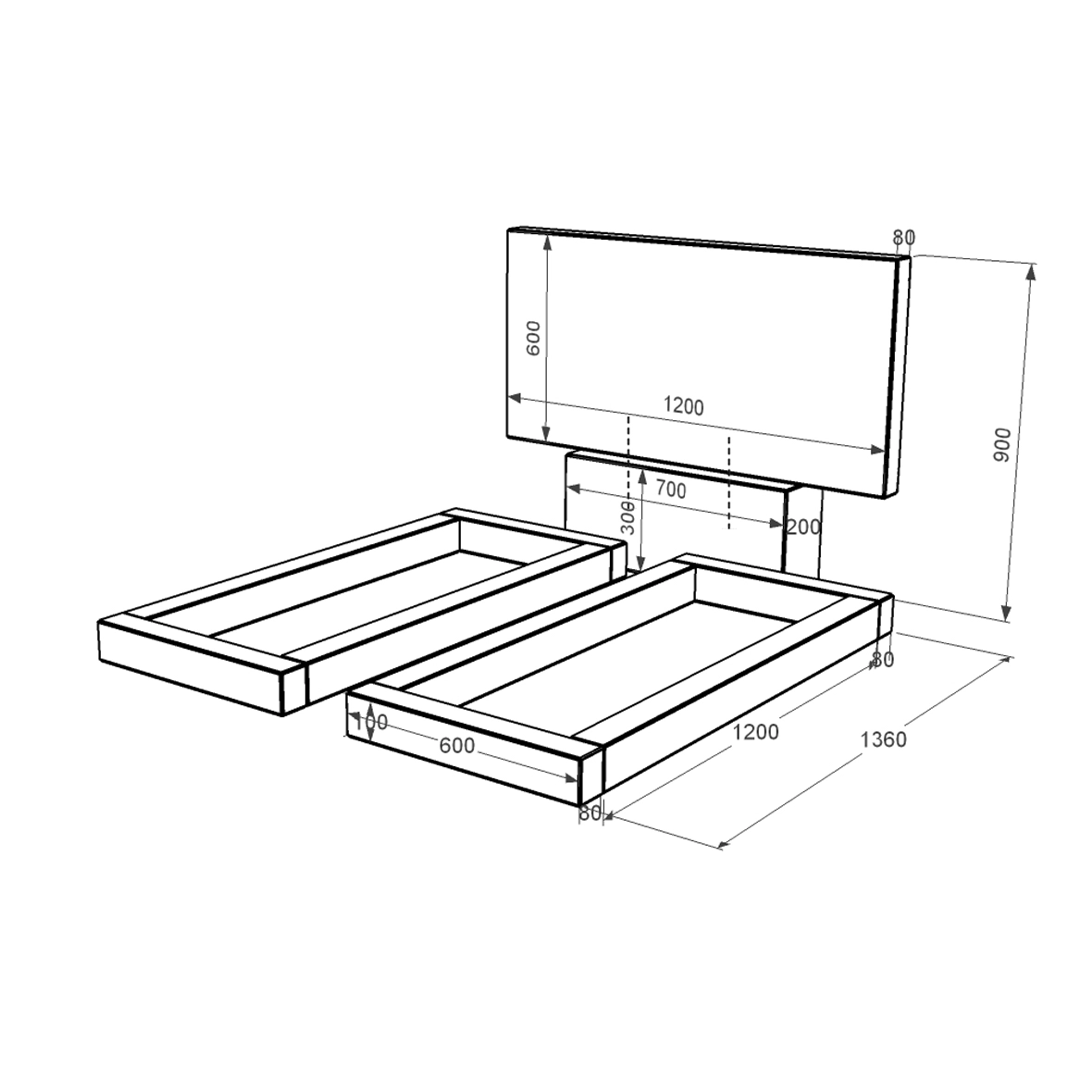 Розміри Пам'ятник із граніту стела 60х120 см подвійний із чорного граніту Коростишів к14-kor-npf-60-120-08-001