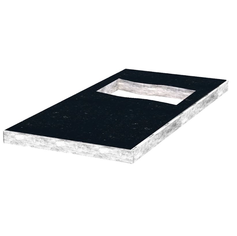 Основное Надгробная плита из гранита 1200x600x50 Коростышевского карьера с неполированными фасками плита Флаг pl-kor-npf-npt-120-60-05-PRAPOR