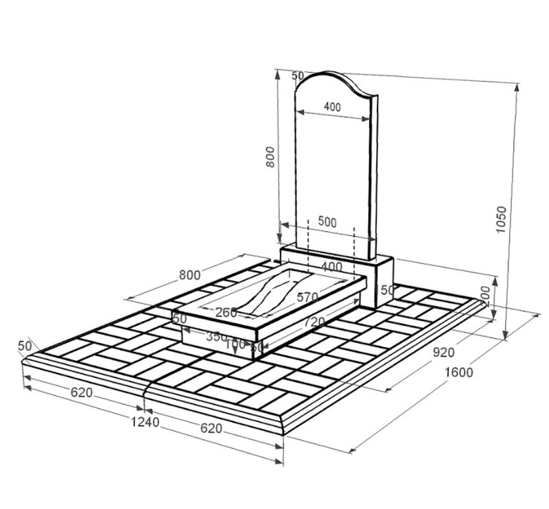 Размеры Гранитный памятник с вырезанной полосой одинарный из черного гранита Коростышев с волной резной к23-kor-npf-80-40-08-011-l-pbd1