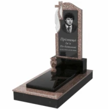 Памятник из гранита с надгробной плитой одинарный из гранита Токовский Коростышевский к7-tor-kor-pf-80-40-05-142-ck
