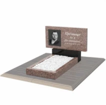 Памятник из гранита низкий одинарный из гранита Токовский Коростышевский без резных работ к2-tok-kor-pf-40-80-05-001-pbd1