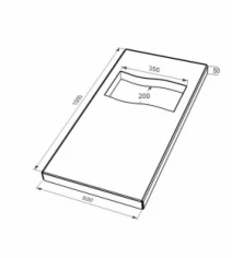 Размеры Надгробная плита с неполированными фасками 1000x500x50 из Токовского гранита плита Флаг pl-tok-npf-npt-100-50-05-PRAPOR