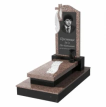 Памятник надгробный из гранита с вырезанной полосой одинарный из гранита Токовский Коростышевский к23-tok-kor-pf-80-40-05-142-ck