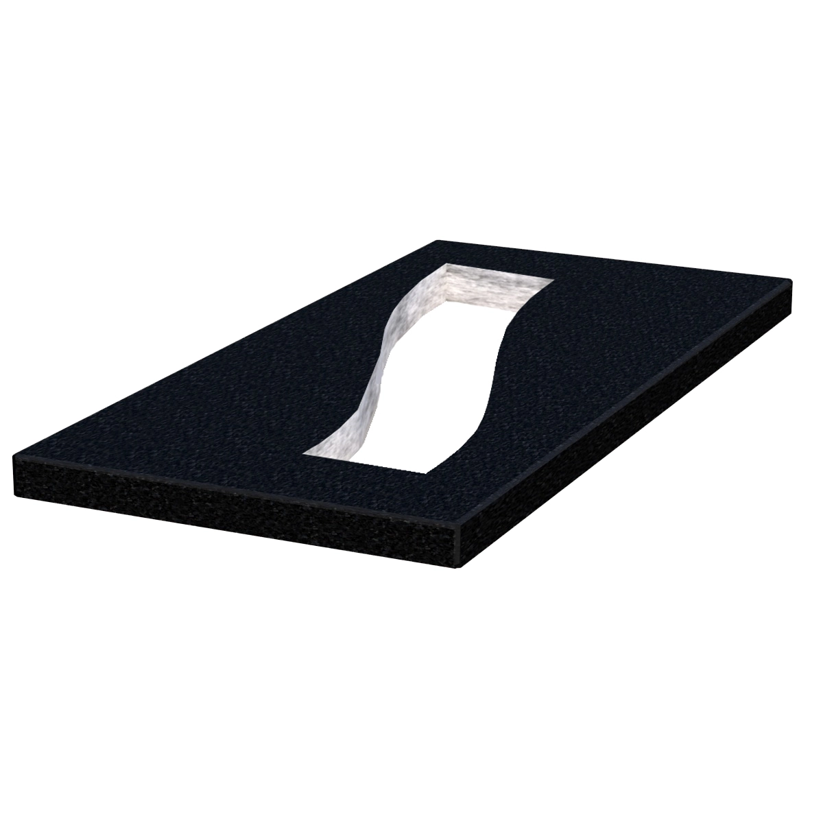 Основное Надгробная плита полированные фаски 1200x600x50 из гранита Букинского карьера Полоса левая pl-buk-pf-pt-120-60-05-POLOSA-l