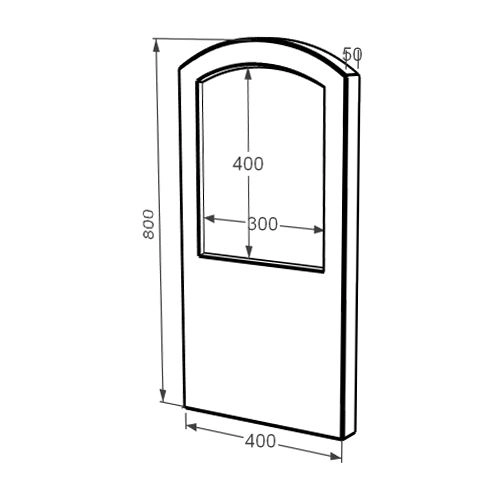 Розміри Стела пам'ятника білого кольору 800x400x50 вертикальна з полірованими фасками з мармуру Волокас st-vol-pf-80-40-05-009