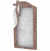 Стела памятника на могилу 800x400x50 вертикальная с полированными фасками из Токовского гранита левая stn-tok-pf-80-40-05-142-L