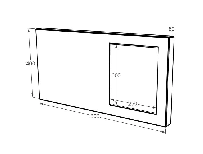Размеры Стела на памятник из камня Италия 400x800x50 горизонтальная с полированными фасками из мрамора Дайна st-dan-pf-40-80-05-001