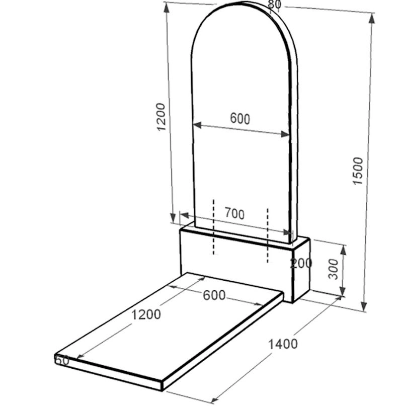 Размеры Памятник из гранита маме одинарный из черного гранита Коростышев с полукруглой стелой к7-kor-pf-120-60-08-006