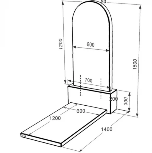Размеры Памятник из гранита маме одинарный из черного гранита Коростышев с полукруглой стелой к7-kor-pf-120-60-08-006