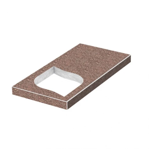 Надгробна плита маленька 800x400x50 з Токівського граніту із неполірованими фасками Лист ліва pl-tok-npf-pt-80-40-05-LISTOK-l