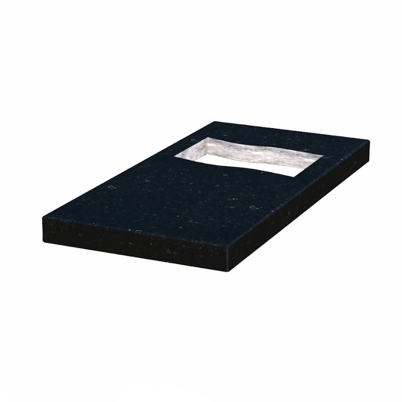 Основне Надгробна плита шириною 40 см 800x400x50 з граніту Коростишівського кар'єру з полірованими фасками плита Прапор pl-kor-pf-pt-80-40-05-PRAPOR