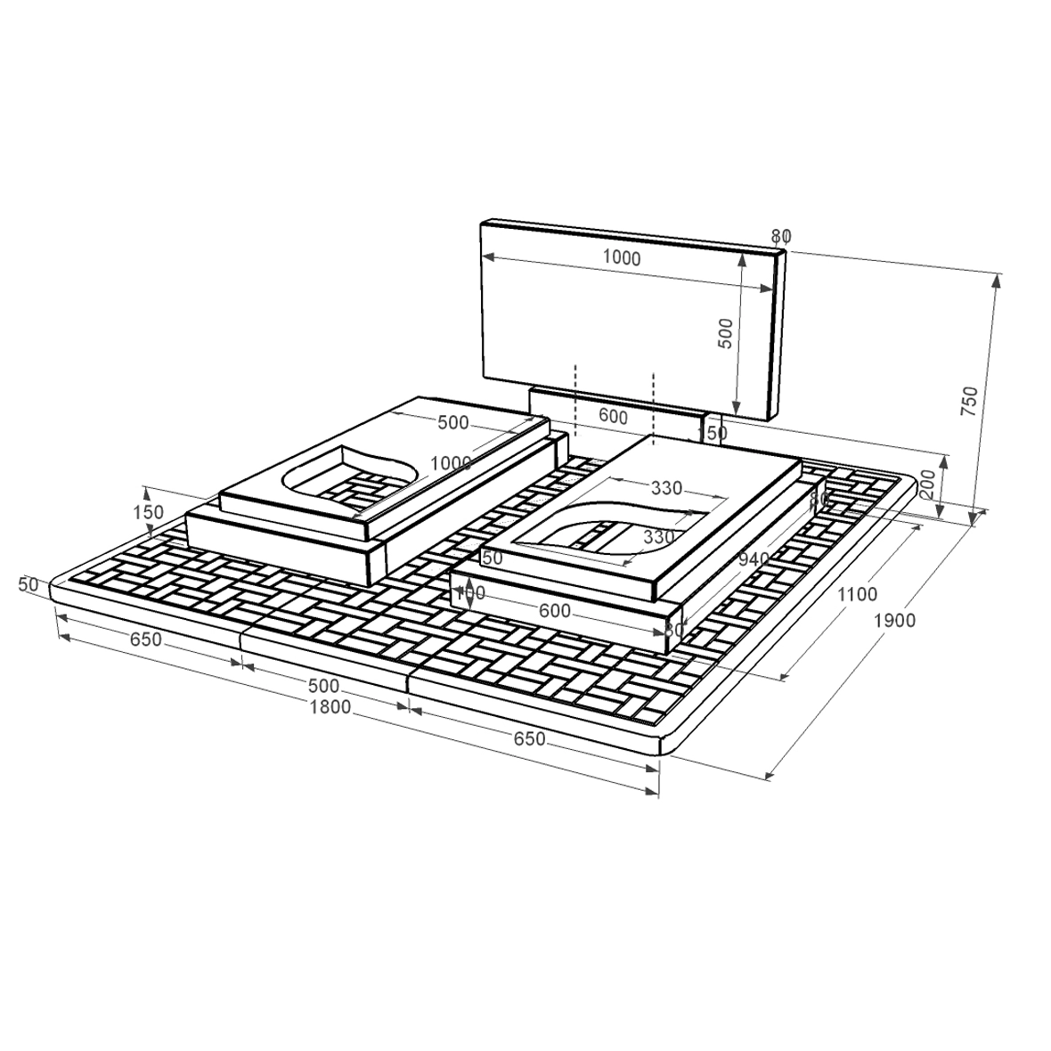 Розміри Гранітний пам'ятник на кладовище стела 50х100 см подвійний із чорного граніту Коростишів з листом різьблена робота к22-kor-npf-50-100-08-001-pbd2