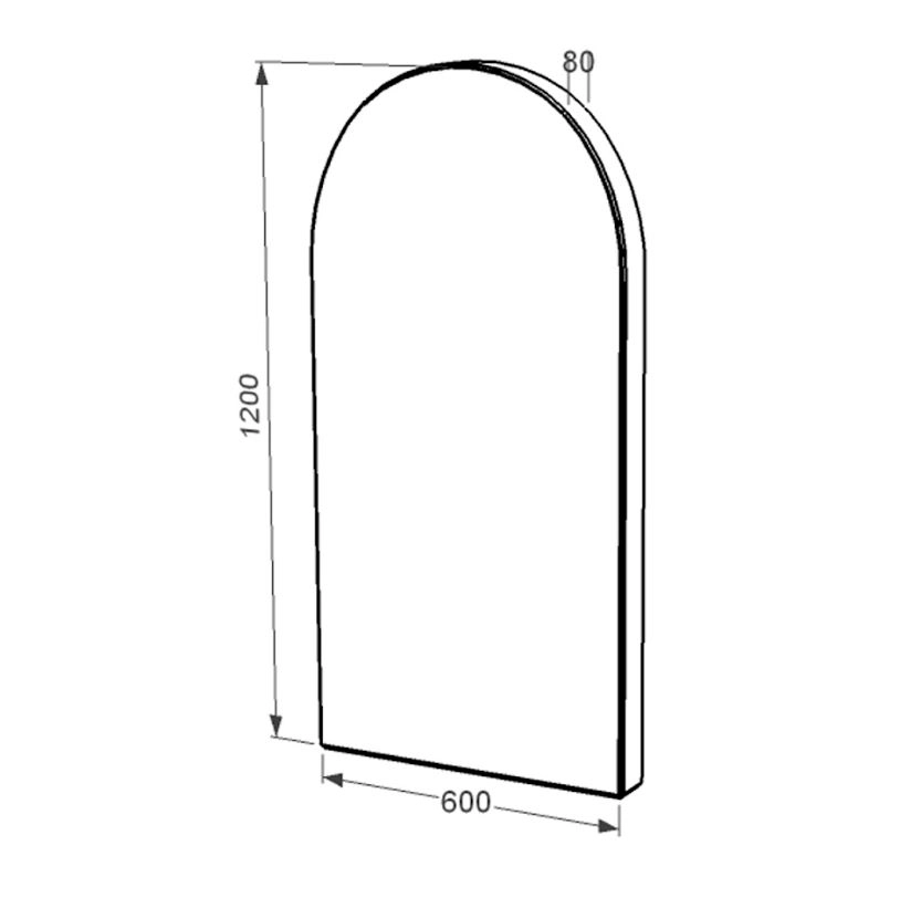 Розміри Стела пам'ятника на могилу поліровані фаски 1200x600x80 з граніту вертикальна Коростишівського кар'єру st-kor-pf-120-60-08-006