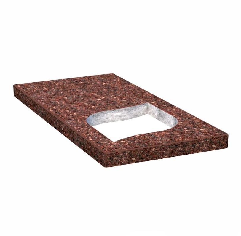 Основне Надгробна плита кольорова 1000x500x50 з Токівського граніту з полірованими фасками серія Лист ліва pl-tok-pf-pt-100-50-05-LISTOK-l