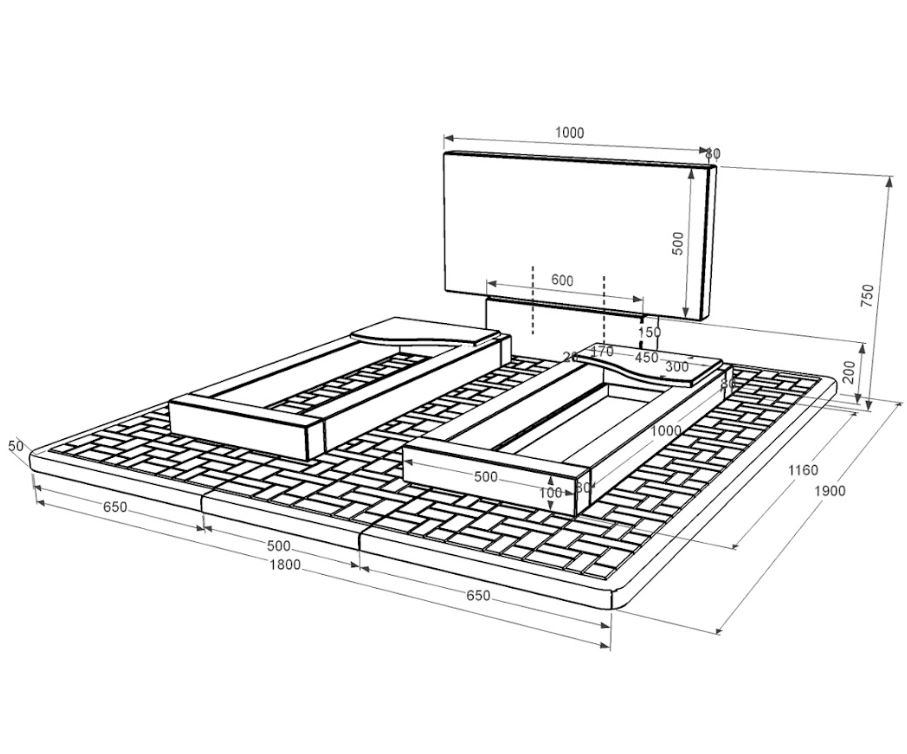 Размеры Надгробный памятник из гранита среднего размера двойной из черного гранита Коростышев с волной резной к16-kor-pf-50-100-08-001-pbd2