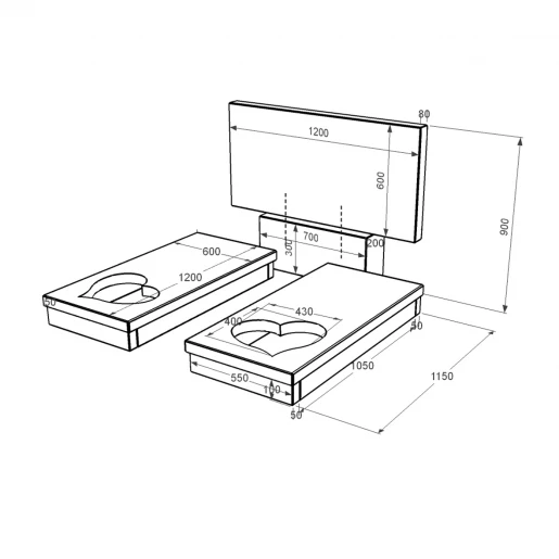 Розміри Гранітний пам'ятник з серцем різьблена робота подвійний із чорного граніту Коростишів к20-kor-npf-60-120-08-001