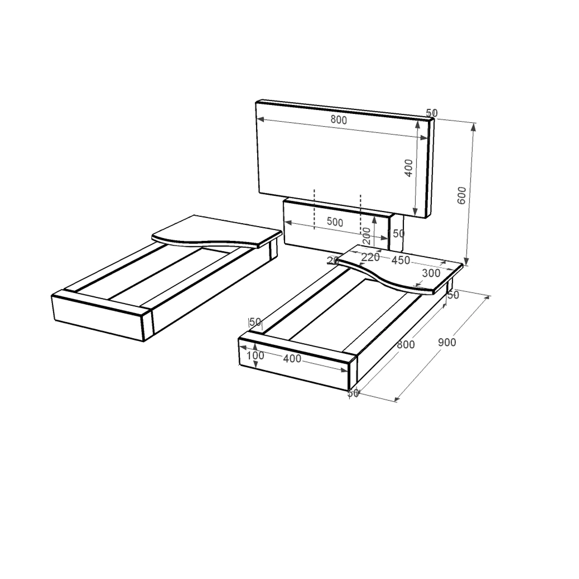 Размеры Памятник из гранита 60 см высотой двойной из черного гранита Коростышев с волной резной к16-kor-npf-40-80-05-001
