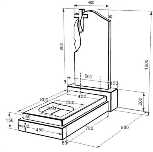 Размеры Памятник из гранита стела 80x40 см одинарный из черного гранита Коростышев с листом резная работа к13-kor-npf-80-40-05-142