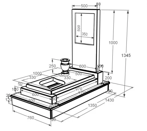 Размеры Мраморный памятник на могилу одинарный из белого мрамора Волокас с листом резная работа к13-vol-pf-100-50-08-001-ck
