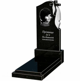 Основное Памятник из гранита с плащаницей резной одинарный из черного гранита Коростышев к12-kor-npf-120-60-08-142-r