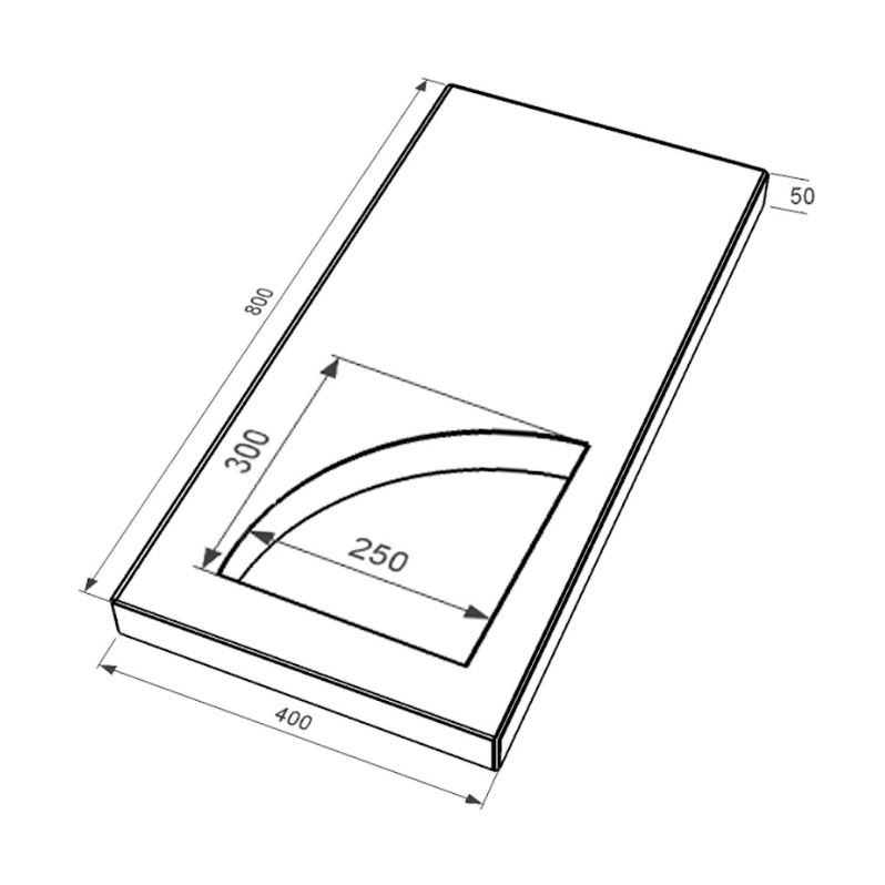 Размеры Надгробная плита бежевая 800x400x50 из мрамора Дайна с полированными фасками плита Уголок правая pl-dan-pf-pt-80-40-05-KUT-r