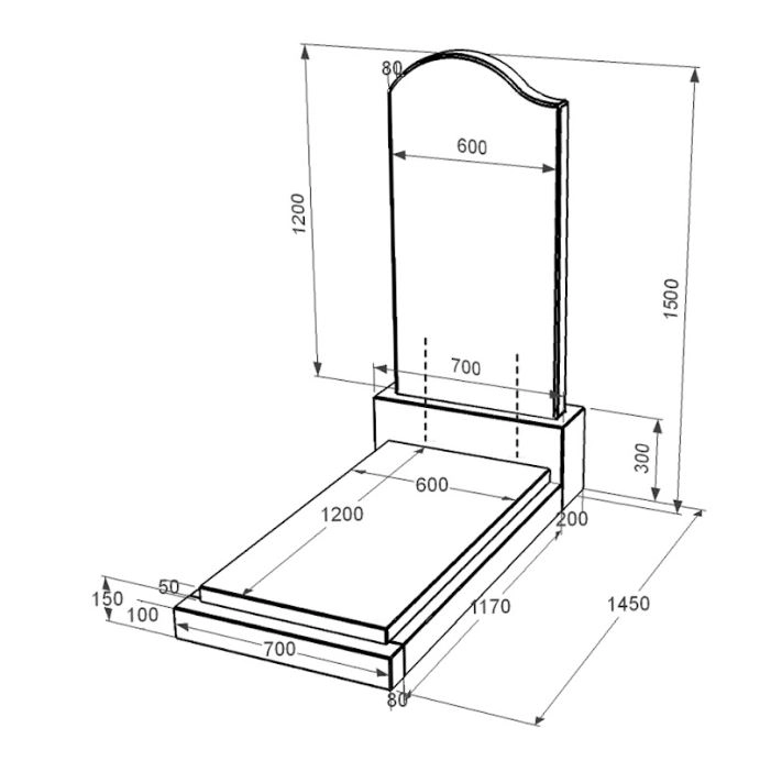Розміри Гранітний пам'ятник висотою 150 см одинарний із чорного граніту Коростишів з хвилею різьблений к12-kor-npf-120-60-08-011