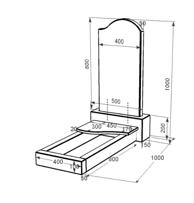 Размеры Памятник из гранита с черной стелой одинарный из черного гранита Коростышев с волной резной к3-kor-pf-80-40-05-011-r