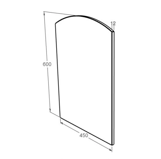 Размеры Фотостекло на памятник дугообразное fsk-60-45-12-duga