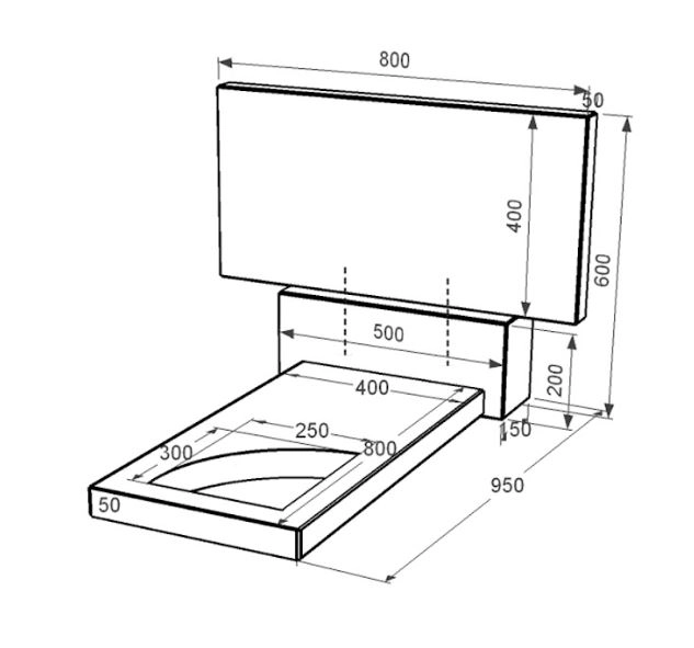 Размеры Гранитный памятник с вырезанным уголком одинарный из черного гранита Коростышев к9-kor-pf-40-80-05-001