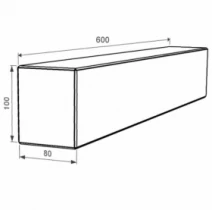 Розміри Брус для квітника та гробниці гарантія 5 років 600x100x80 з мармуру лицьовий (тильний) з полірованими фасками з мармуру Дайна br-dan-pf-60-10-08