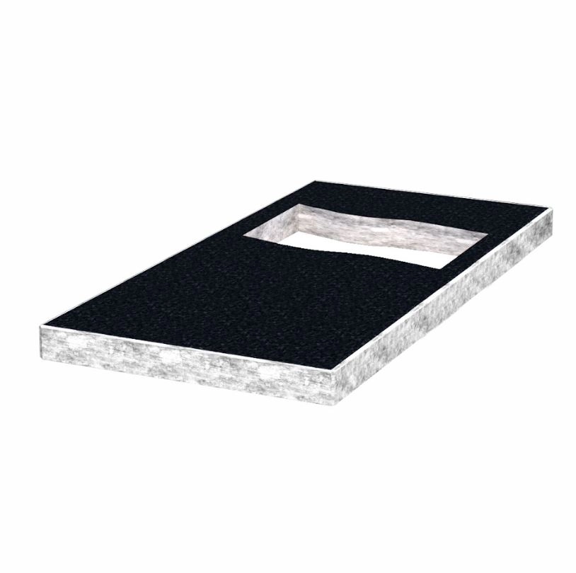 Основне Надгробна плита 50 см шириною 1000x500x50 з граніту Букинського кар'єру із неполірованими фасками плита Прапор pl-buk-npf-npt-100-50-05-PRAPOR