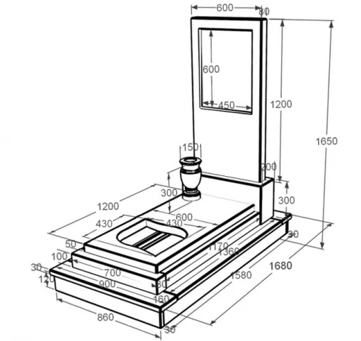 Размеры Мраморный памятник высотой 150 см одинарный из белого мрамора Волокас с листом резная работа к13-vol-pf-120-60-08-001-ck