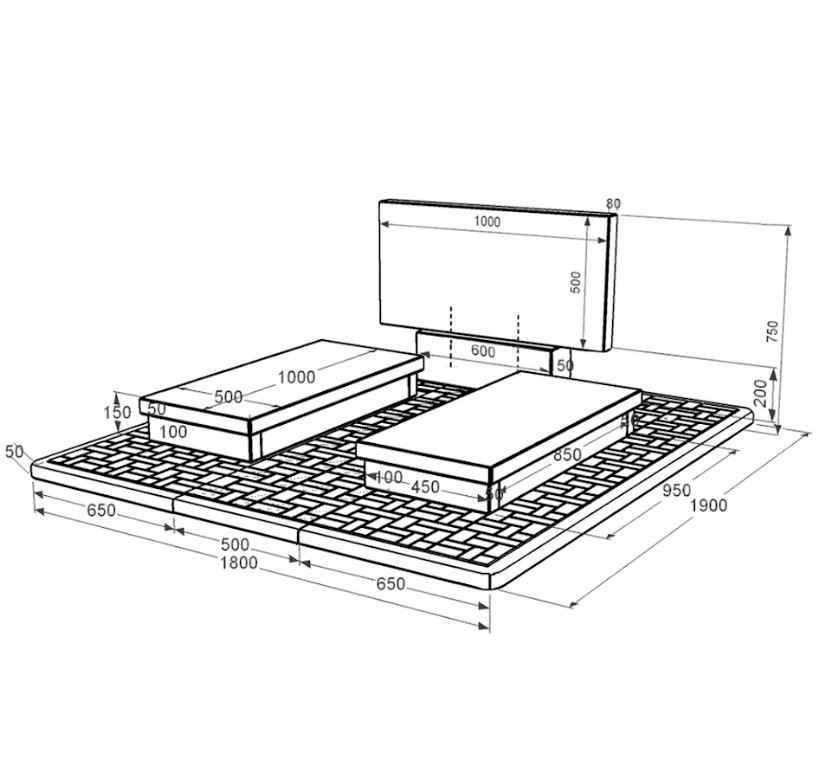 Розміри Гранітний пам'ятник без різьблених робіт подвійний із чорного граніту Коростишів к19-kor-pf-50-100-08-001-pbd2