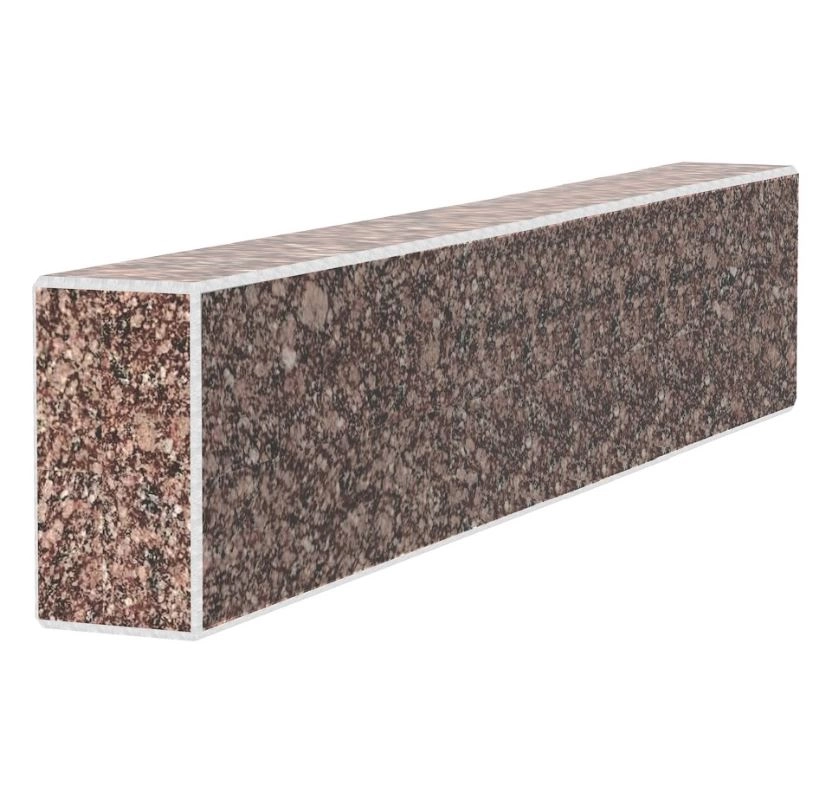 Основное Брус для цветника и гробницы лицевой (тыльный) 550x100x50 из гранита с неполированными фасками из Токовского гранита br-tok-npf-55-10-05