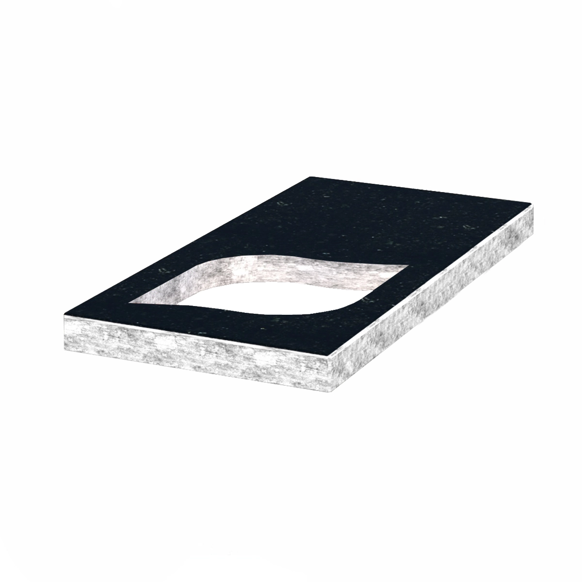 Основне Надгробна плита широка 1200x600x50 з граніту серія Лист із неполірованими фасками з неполірованими торцями Коростишівського кар'єру праві pl-kor-npf-npt-120-60-05-LISTOK-r