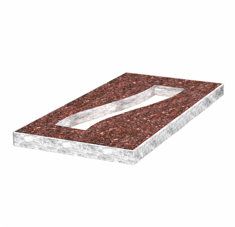 Основне Надгробна плита на могилу 1000x500x50 з Токівського граніту із неполірованими фасками Смуга права pl-tok-npf-npt-100-50-05-POLOSA-r